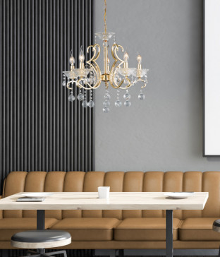 마젤 5등 크리스탈 펜던트, LED 식탁조명, 인테리어 식탁등